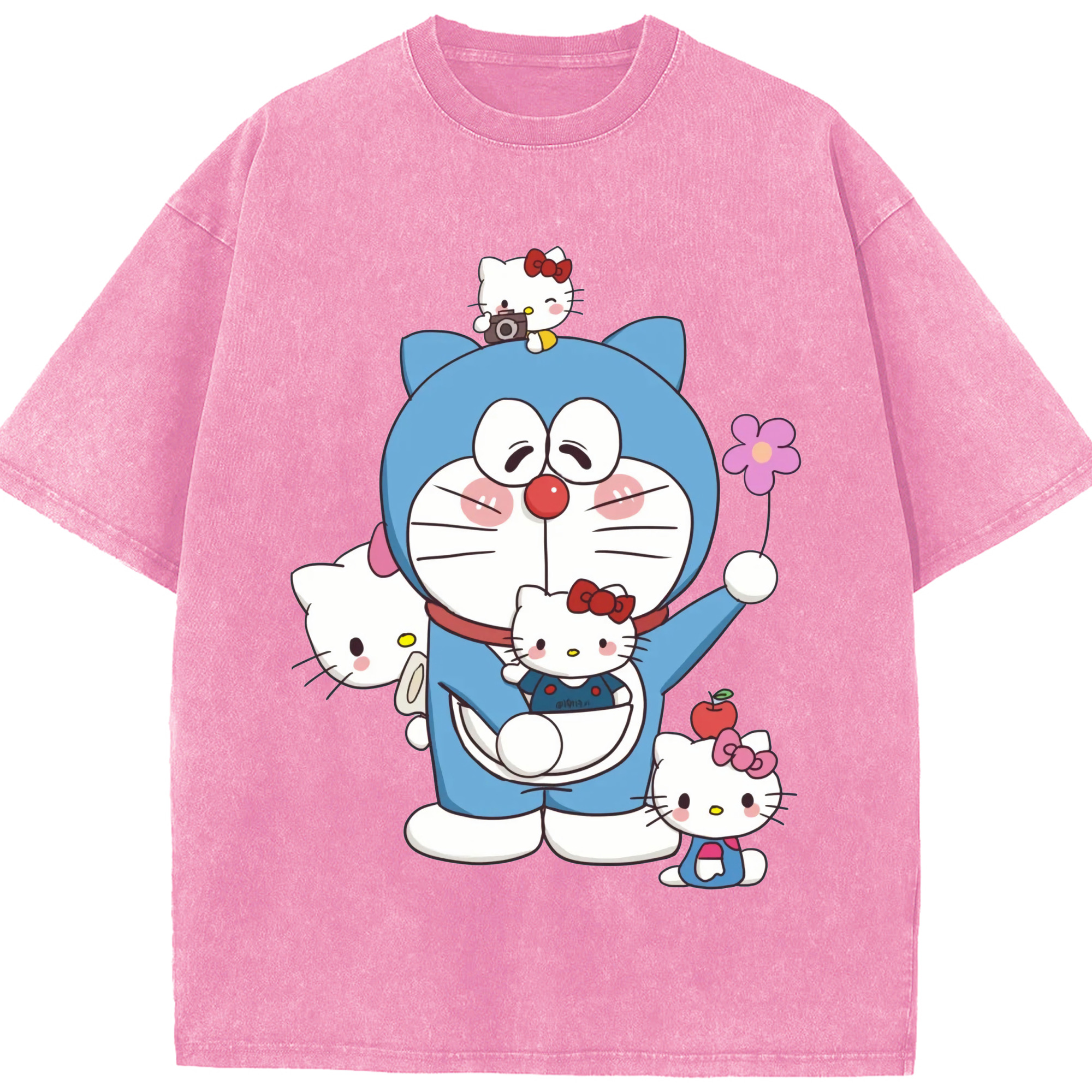 （画像用） ドラえもん Doraemon 綿100% ヴィンテージ風 半袖Tシャツ（フロントプリント）
